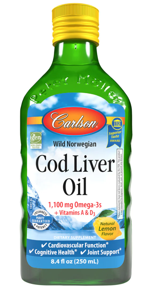 CARLSON COD LIVER OIL GREEN APPLE 8.4 OZ