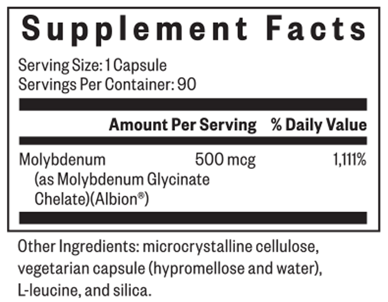 SEEKING HEALTH MOLYBDENUM 500 90 CAPSULES