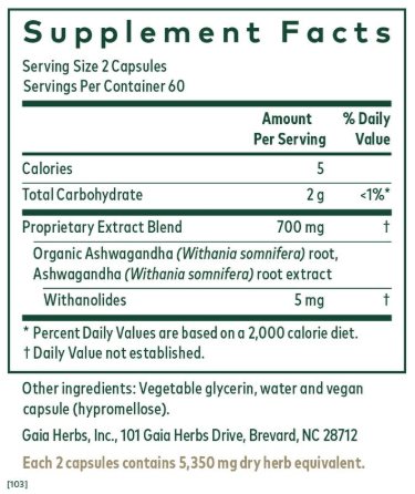 ASHWAGANDHA 700 120 CAPSULES