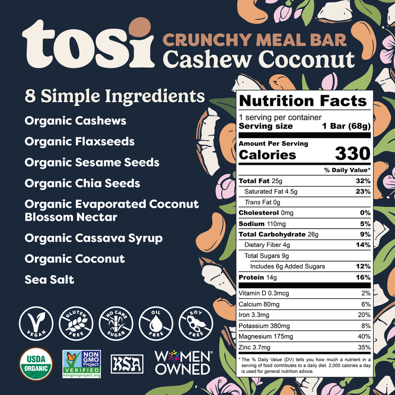 TOSI Meal Bar - 2.4oz Cashew Coconut